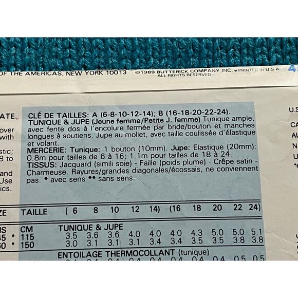 Butterick Sewing pattern 4541 tunic long sleeve skirt drop waist size 16-24 - Picture 6 of 8